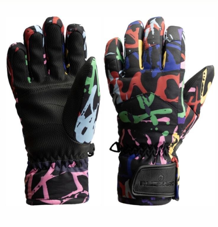 Blizzard Spark junior ski gloves black/multicolor lyžařské rukavice