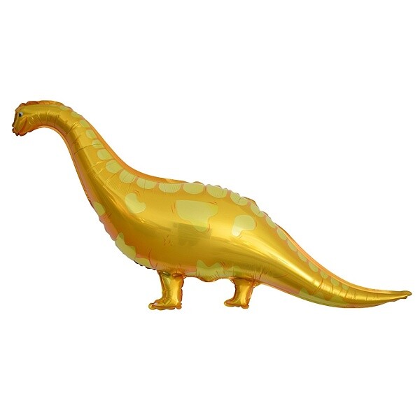 Balónek fóliový dinosaurus žlutý 99x56 cm