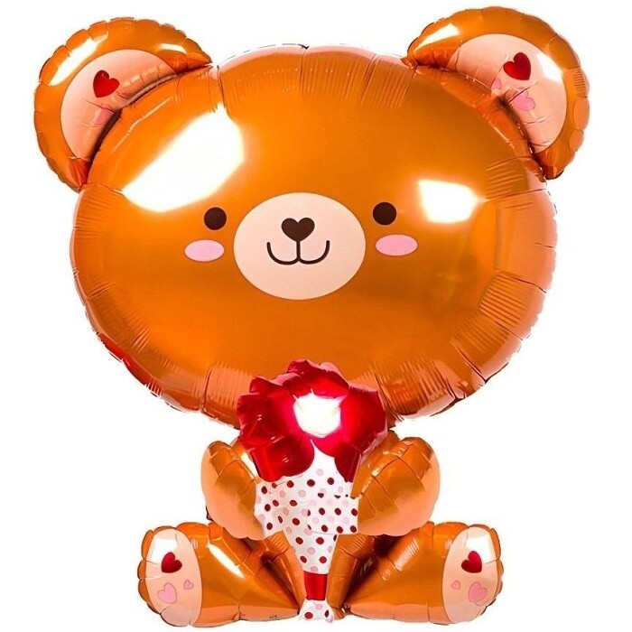 Balónek fóliový Medvídek s růží 51x48 cm