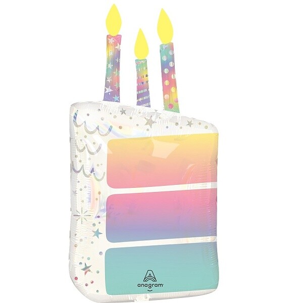 Balónek fóliový kus dortu se svíčkami 71 cm