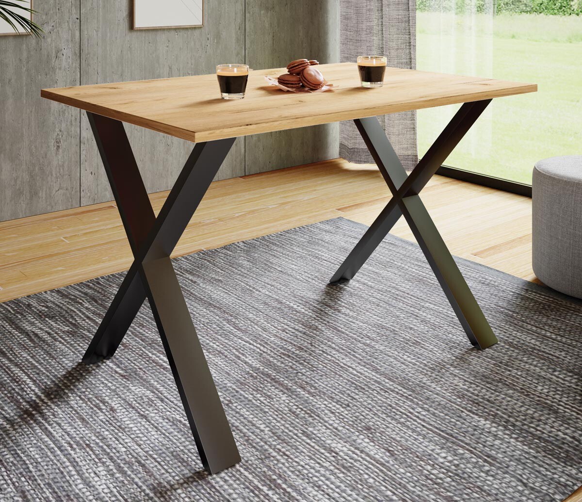VCM Jídelní stůl Xona 110x80 X-nohy, dub medový