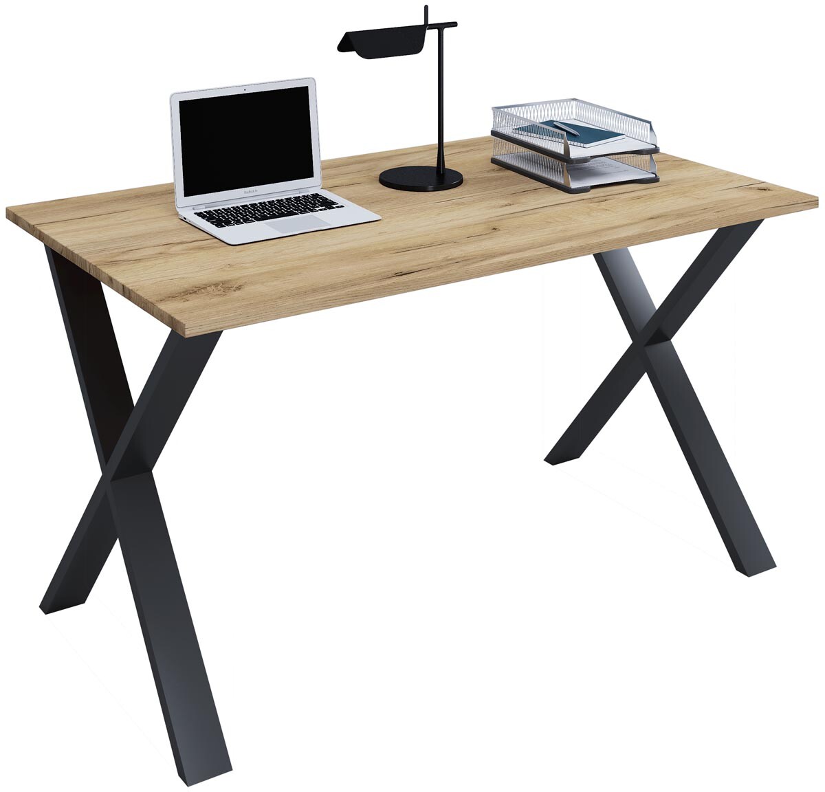 VCM Stůl Lona 110x80 X-nohy, dub medový