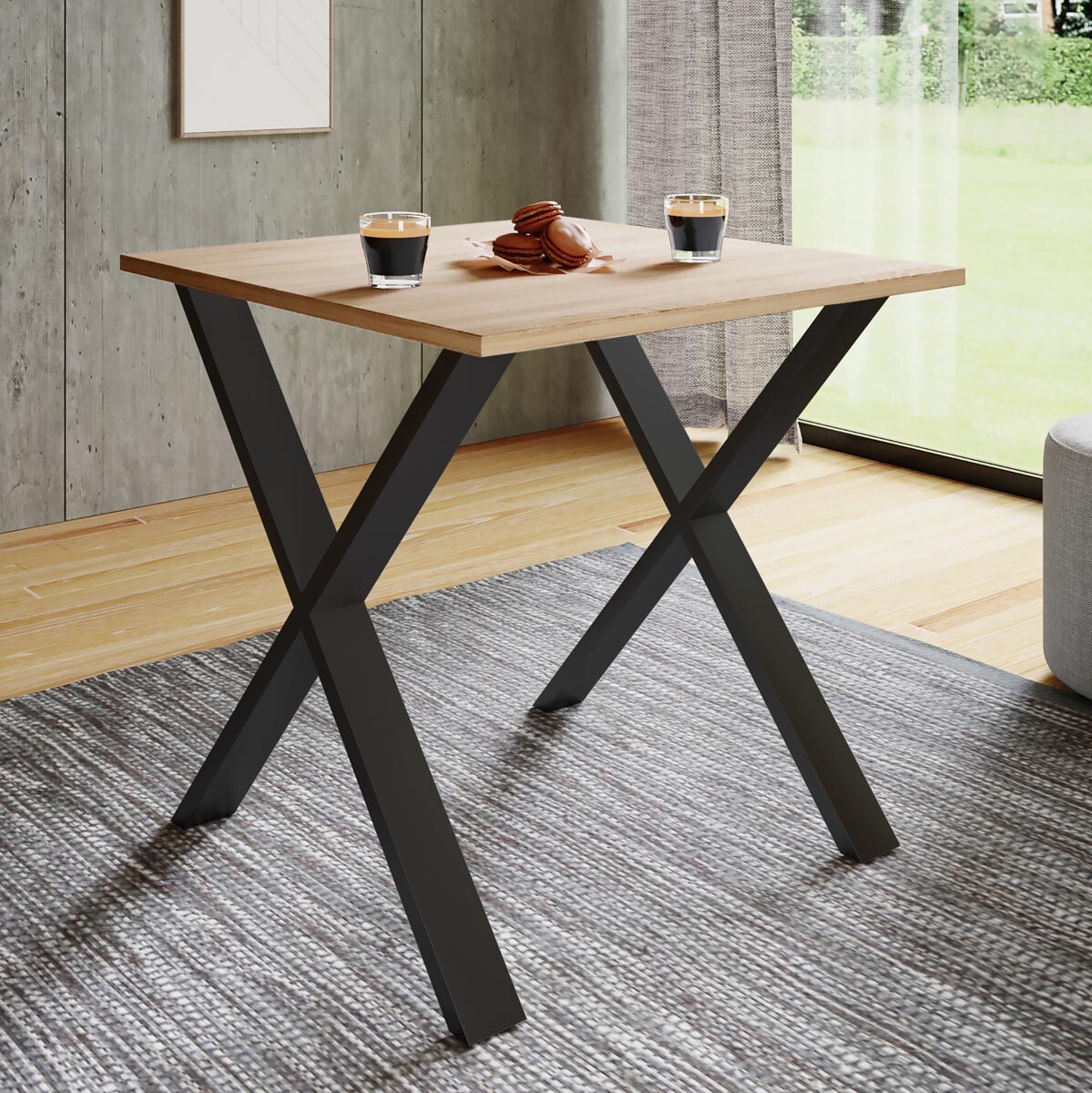 VCM Jídelní stůl Xona 80x50 X-nohy, dub sonoma