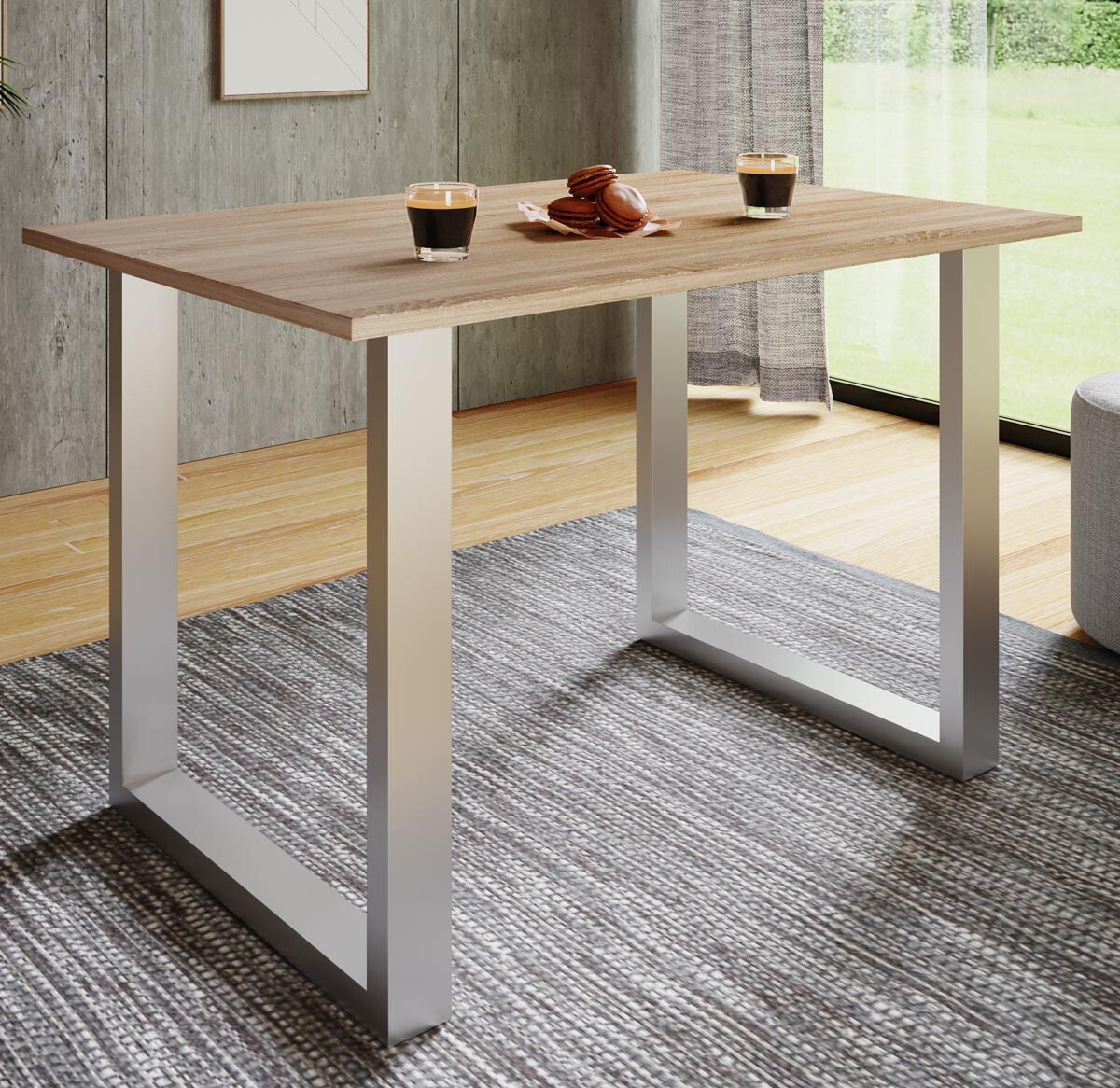 VCM Jídelní stůl Xona 140x50 U-nohy, dub sonoma