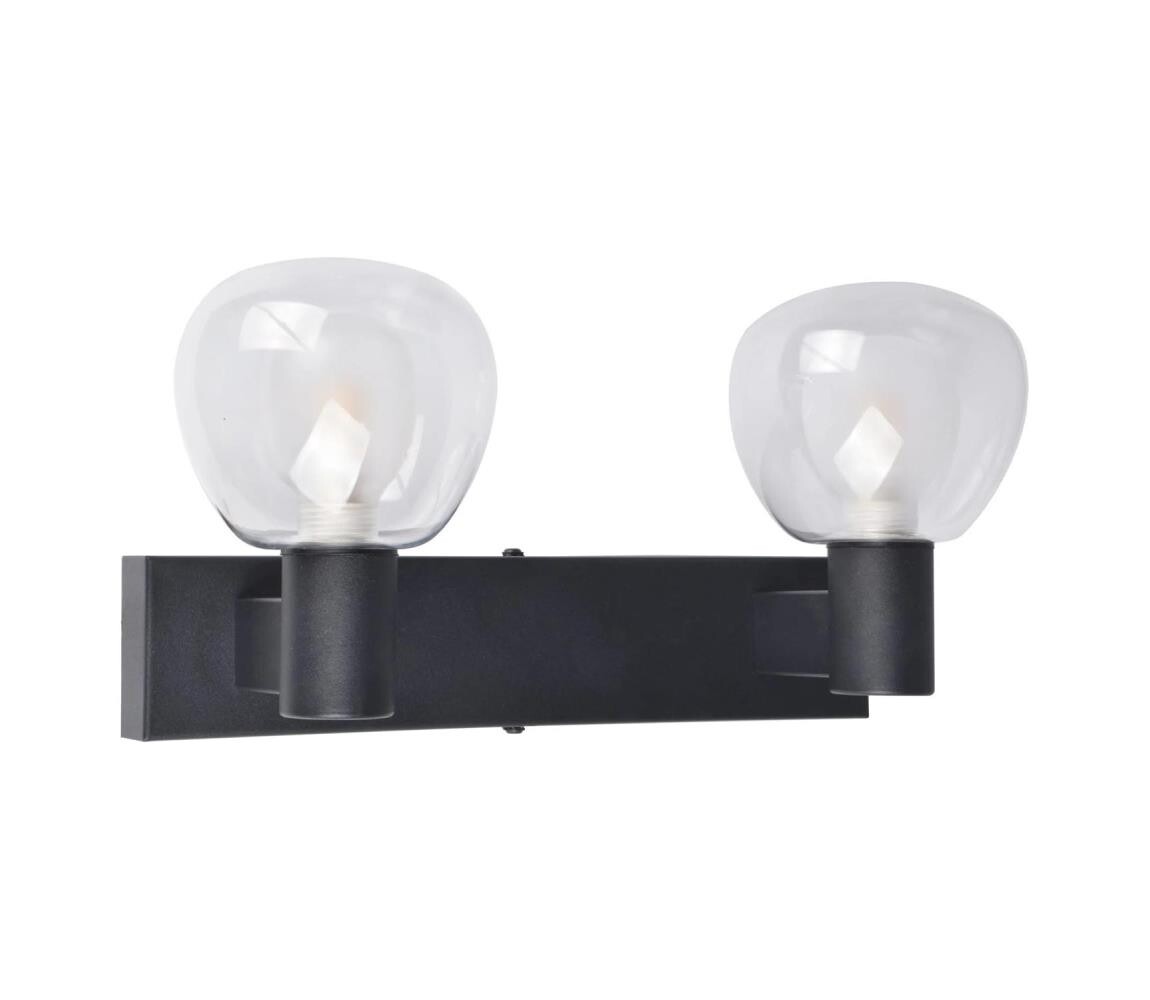 Koupelnové nástěnné svítidlo POLA 2xG9/5W/230V IP44 černá/čirá 336026