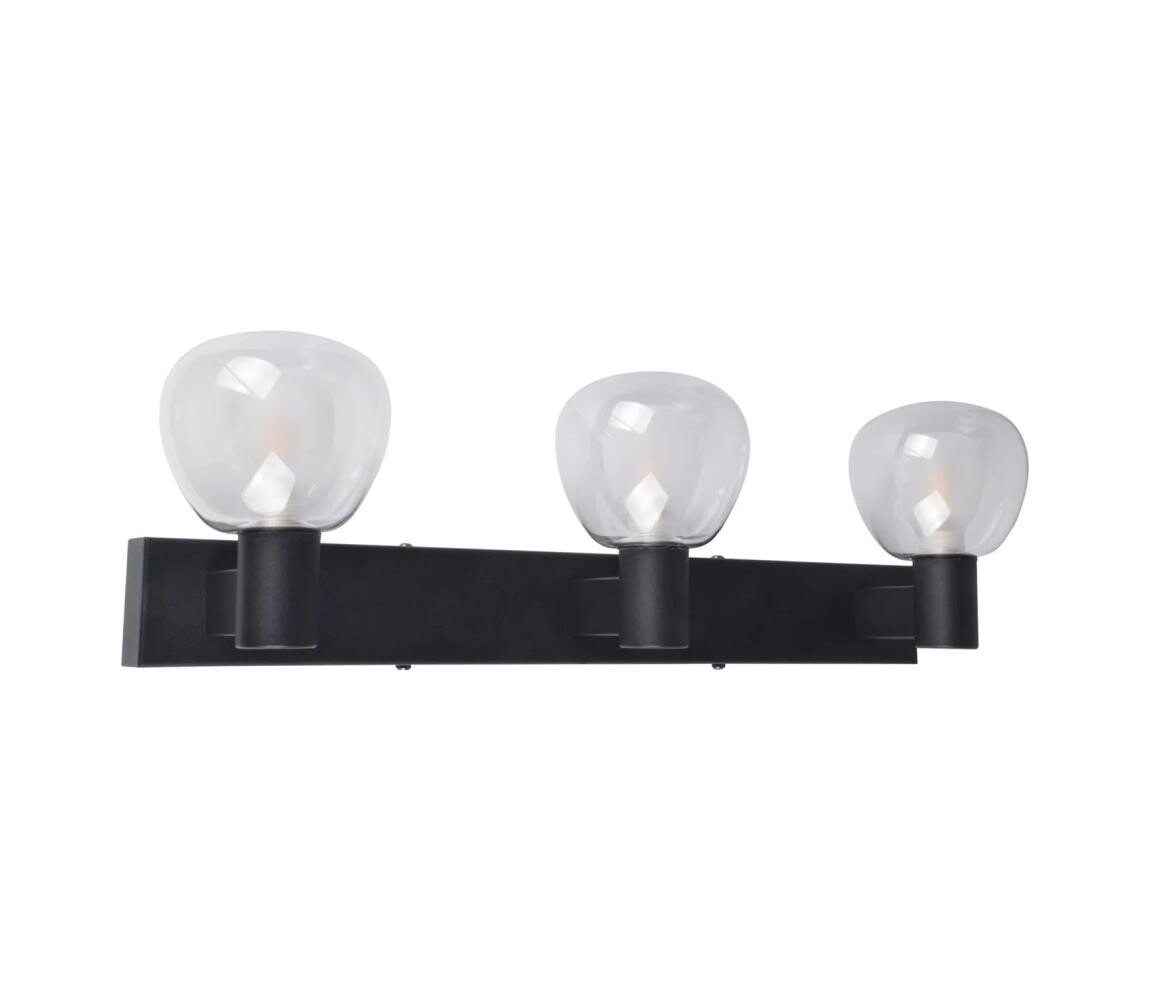 Koupelnové nástěnné svítidlo POLA 3xG9/5W/230V IP44 černá/čirá 336033