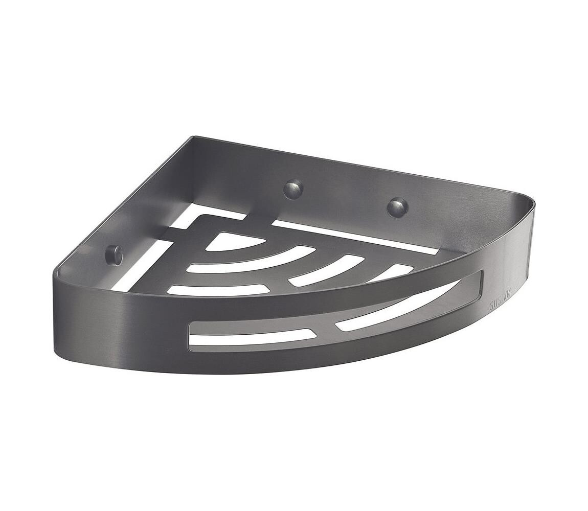 Gedy - Rohová police do sprchy SMART 21x4,5 cm metalicky šedá 247981