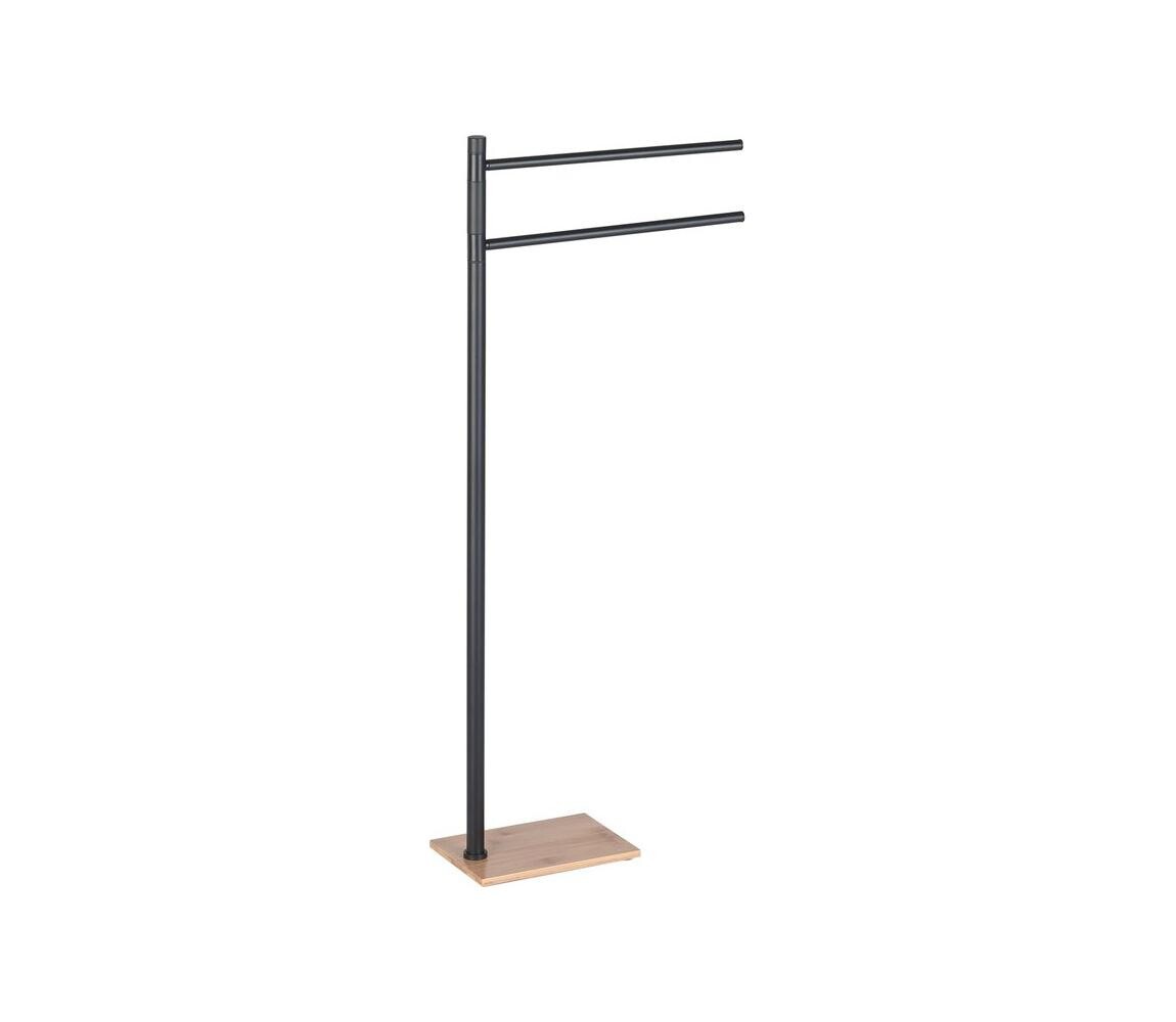 Gedy - Stojan na ručníky TRILLY 83,5 cm matná černá/bambus TR3141