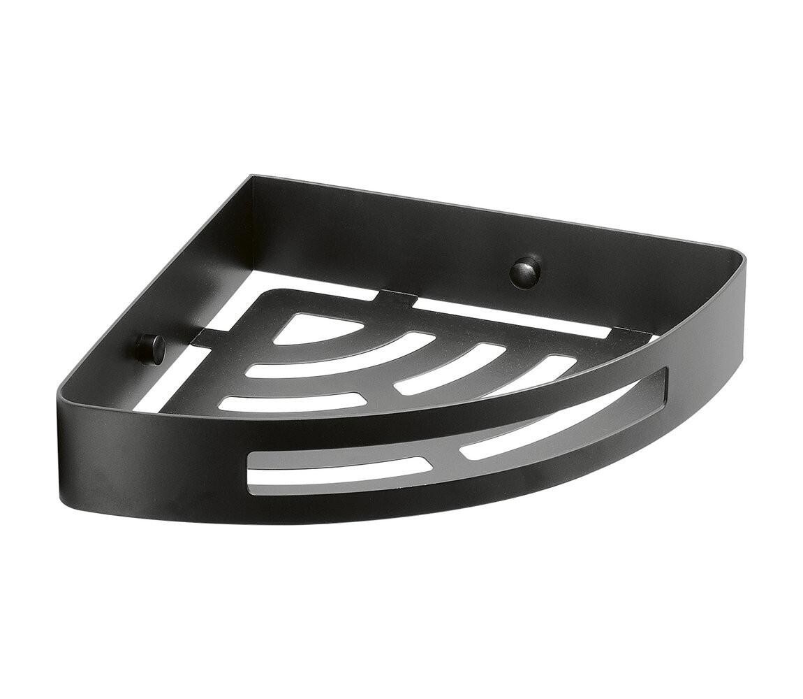 Gedy - Rohová police do sprchy SMART 21x4,5 cm matná černá 247914