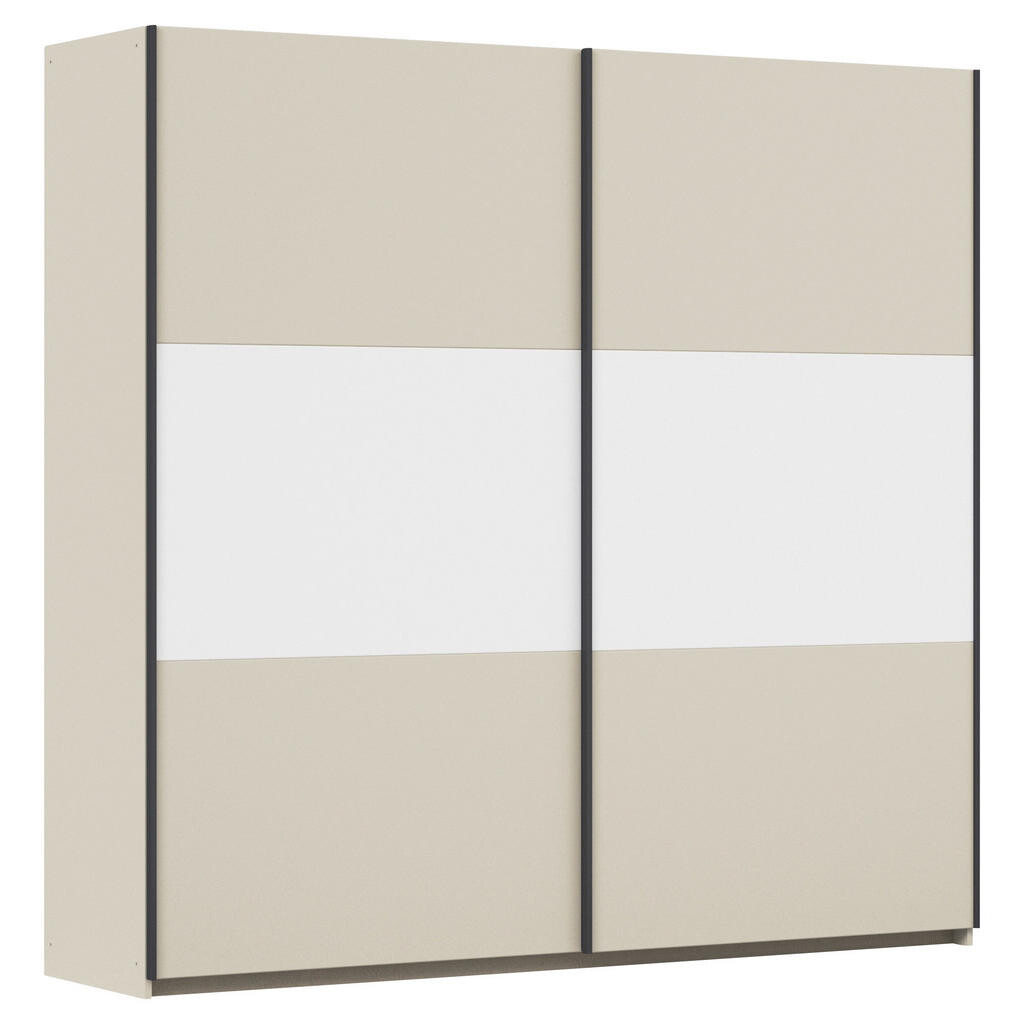 Rauch Möbel SKŘÍŇ S POSOUVACÍMI DVEŘMI, bílá, barvy hliníku, šampaňská, 218/210/59 cm