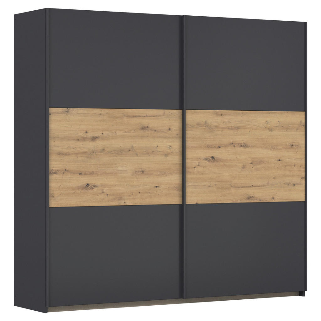 Rauch Möbel SKŘÍŇ S POSOUVACÍMI DVEŘMI, šedá, dub artisan, 218/210/59 cm