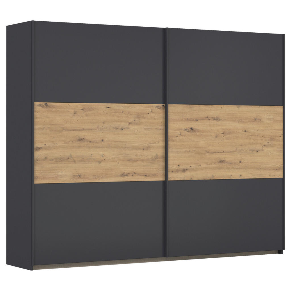 Rauch Möbel SKŘÍŇ S POSOUVACÍMI DVEŘMI, šedá, dub artisan, 261/210/59 cm
