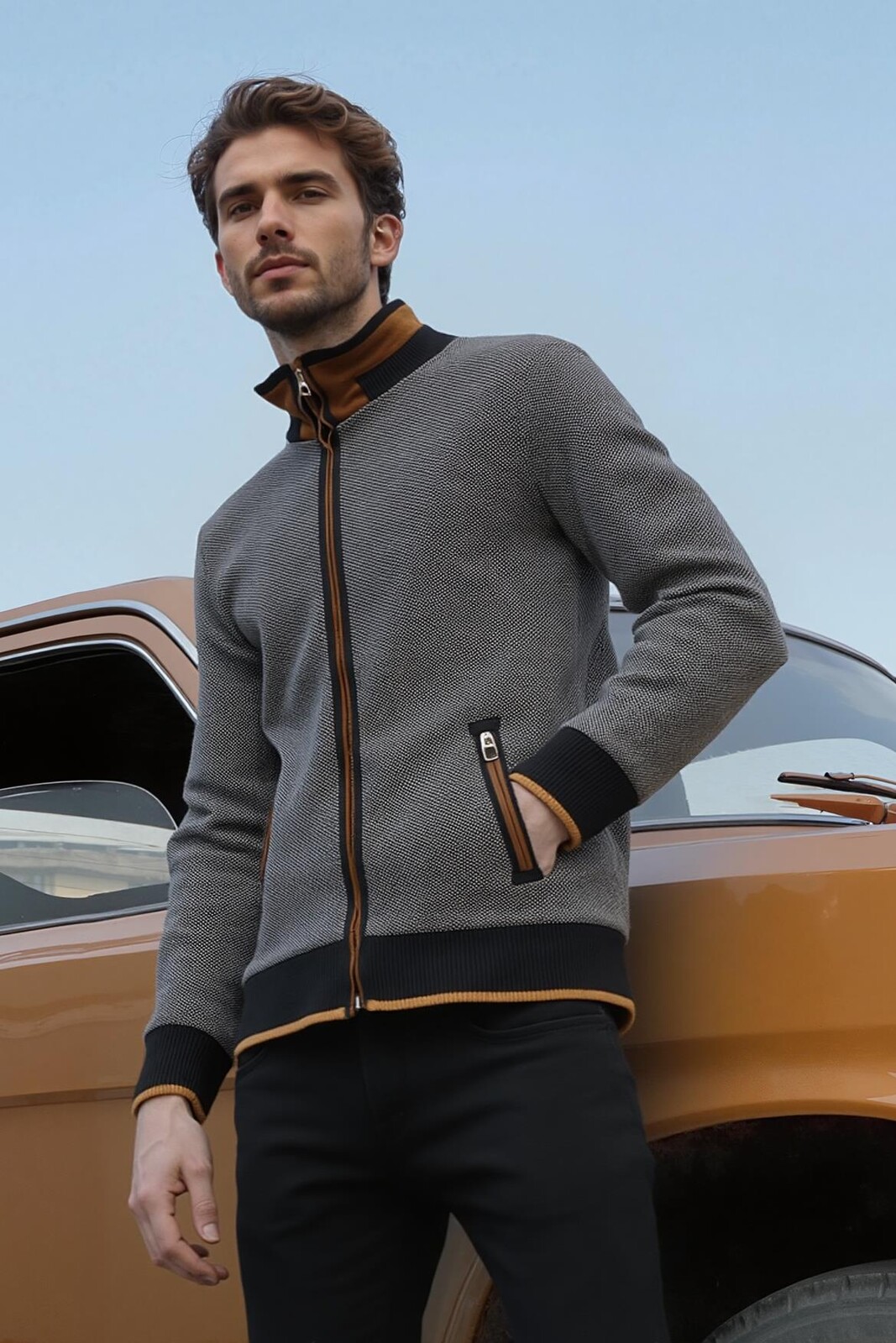 Pánská mikina Dewberry s tečkovaným vzorem