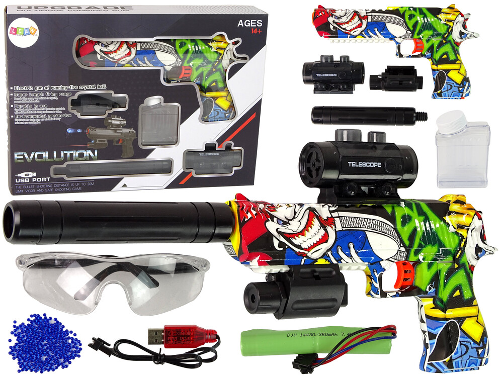 mamido Dětská pistole na gelové náboje s laserem