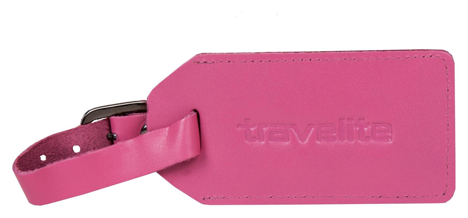 Kožená jmenovka na zavazadlo Travelite II - růžová