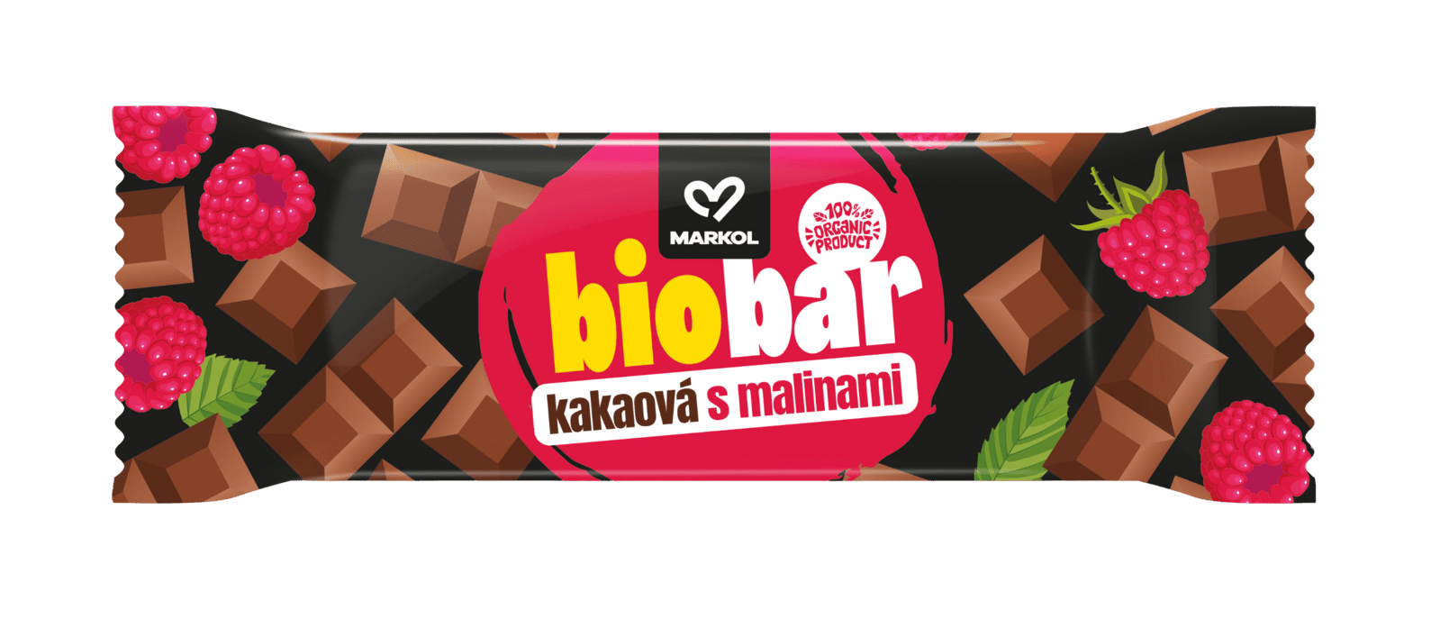 MARKOL Bio Tyčinka kakaová s malinami 40 g