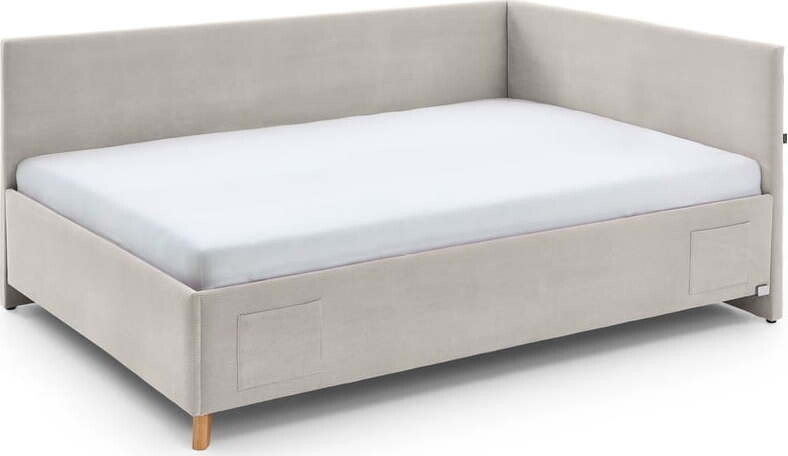 Béžová čalouněná rohová dětská postel bez roštu 120x200 cm Cool - II. jakost – Meise Möbel