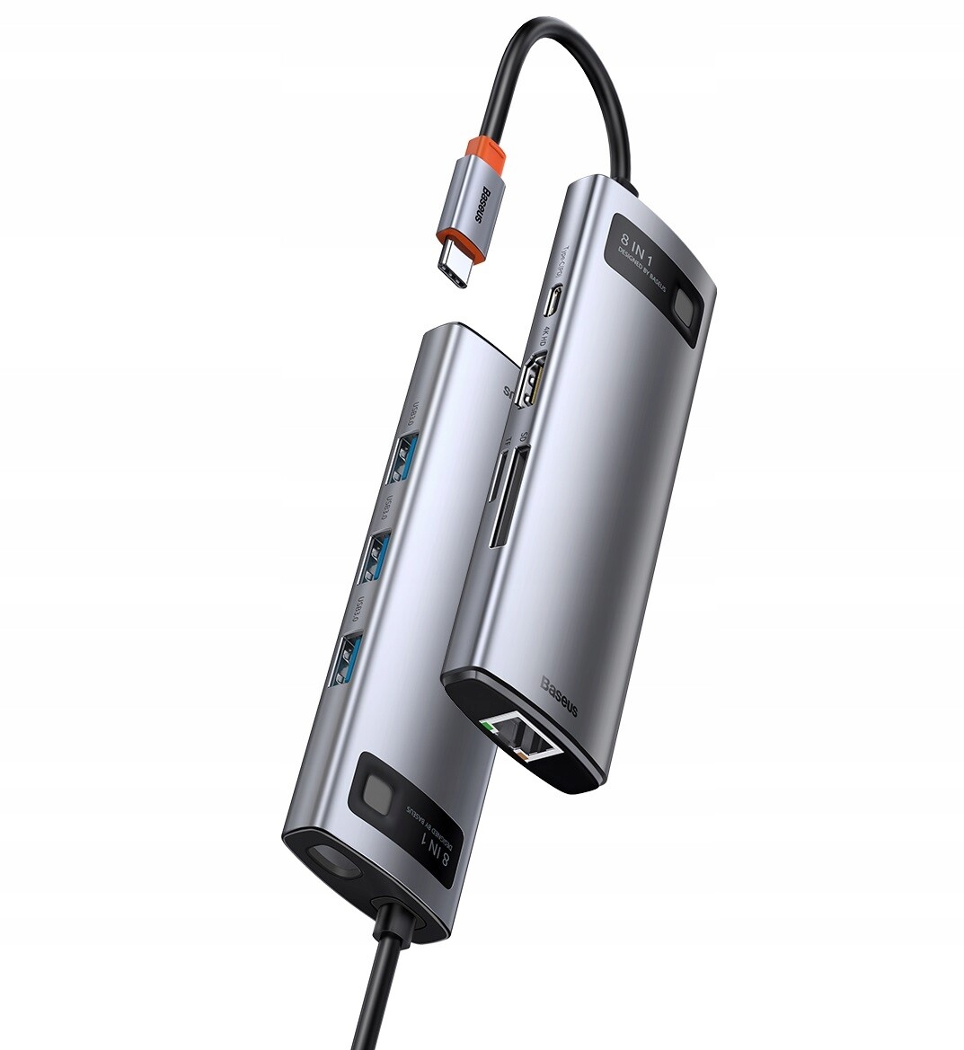 Baseus Hub 8v1 Adaptér Usb C 100W Hdmi 3x Usb micro Sd Síťová Karta RJ45