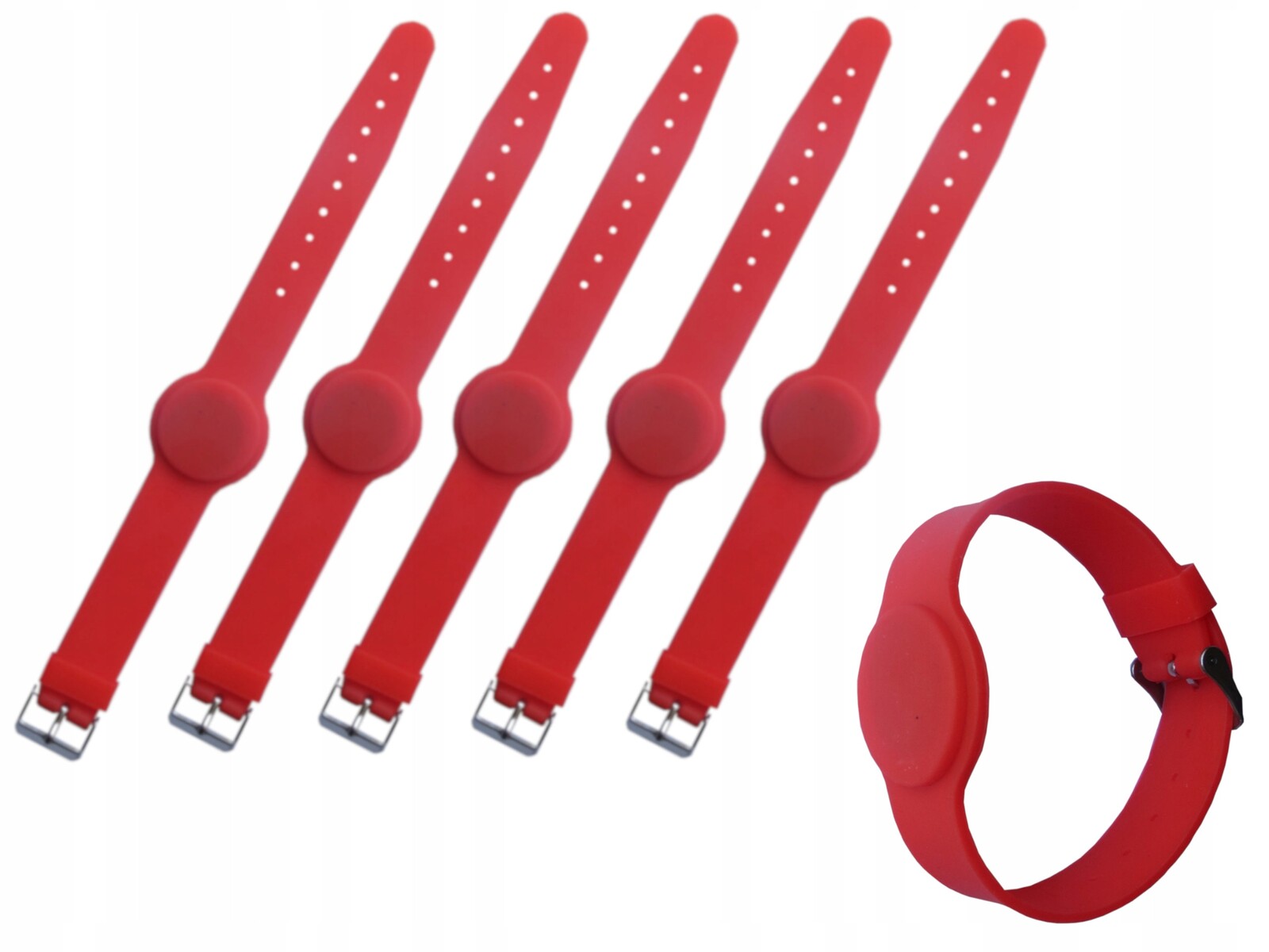 Bazénová páska červená Unique 125kHz Tag ID EM4100 Silikonová 50 kusů