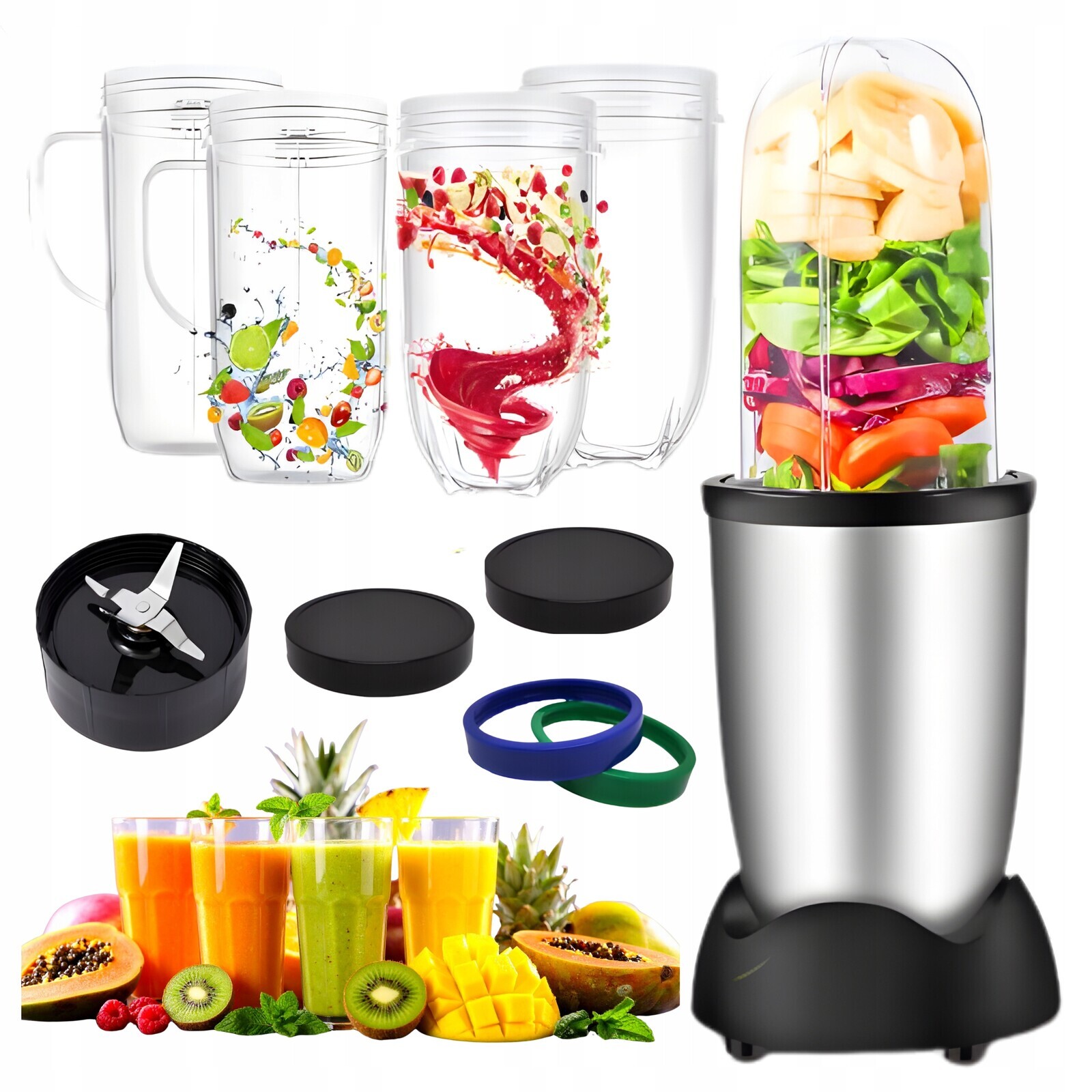 Kalichový mixér 600 W s 2 kelímky 470 ml Smoothie Multifunkční sada