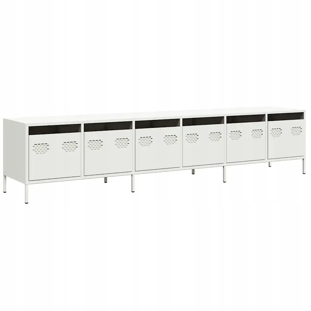 vidaXL Rtv skříňka, bílá, 202 x 39 x 43,5 cm, ocel válcovaná za studena