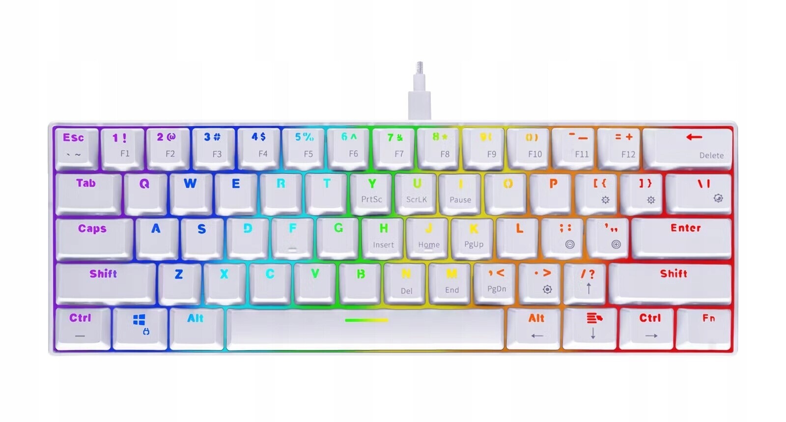 Klávesnice Deltaco Gaming Rgb White Line WK85R Qwerty Us Podsvícená