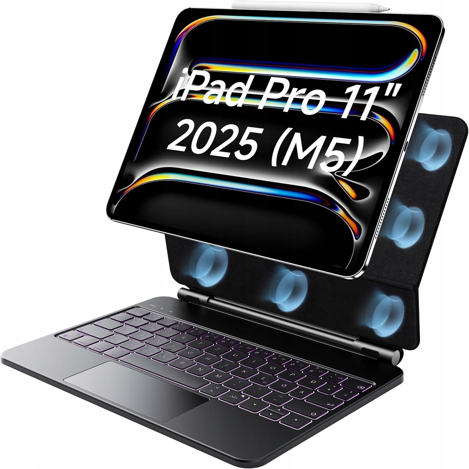 Klávesnice pro iPad Pro 11 2024-2025 s touchpadem Hou Qwertz, černá