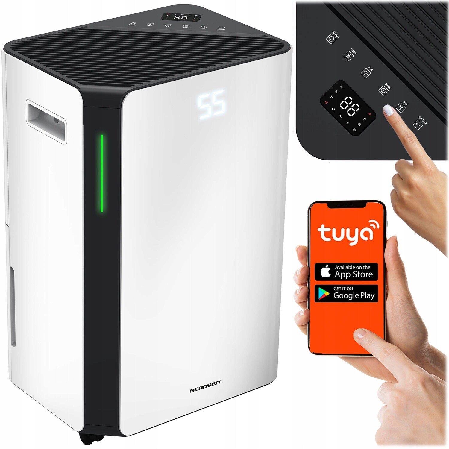 Odvlhčovač Vzduchu Pohlcovač Vlhkosti 20L/24H Hygrostat Wi-fi Časovač Tuya