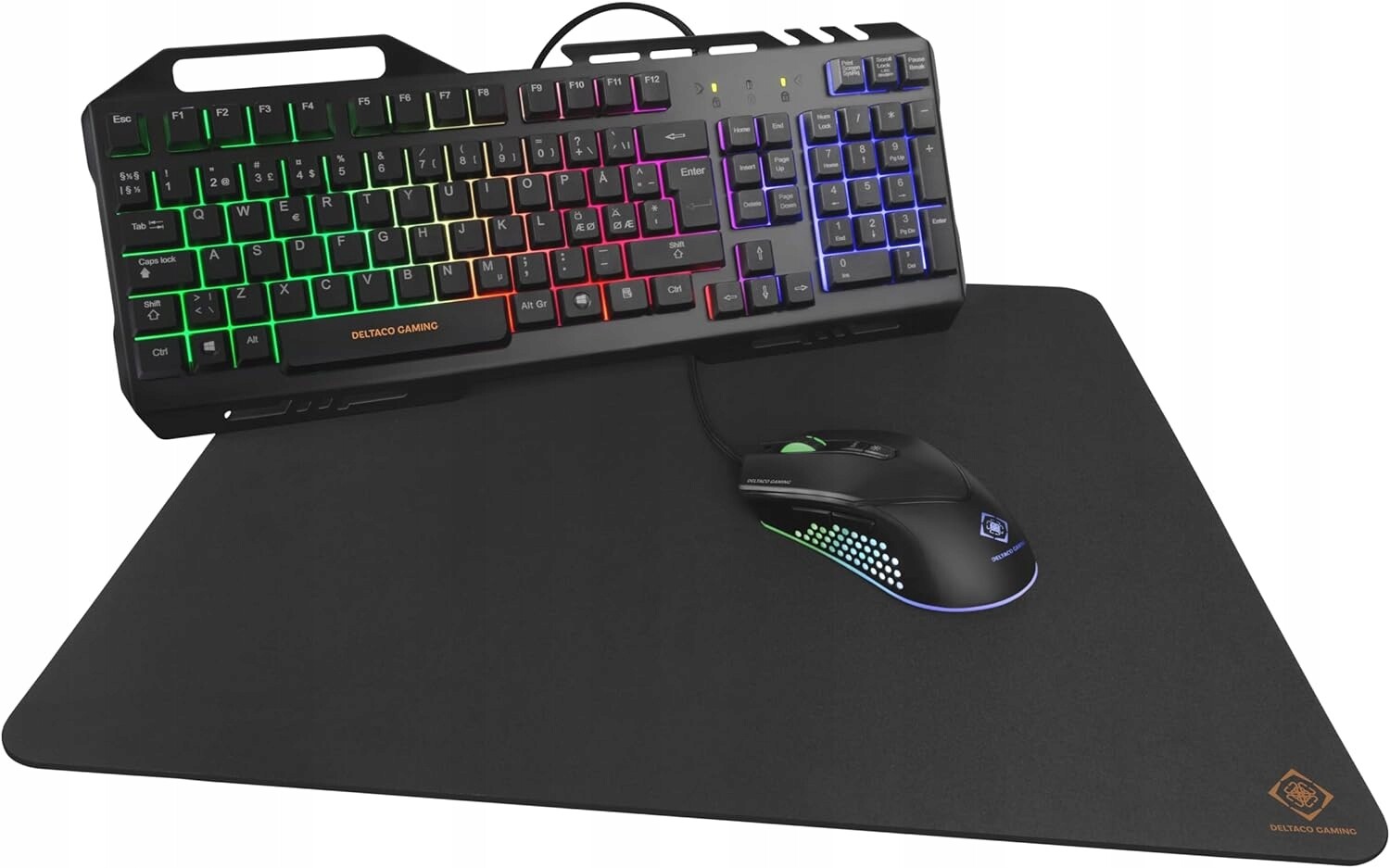 Sada pro hry Deltaco Gaming 3v1 Klávesnice Rgb Qwerty Myš Podložka
