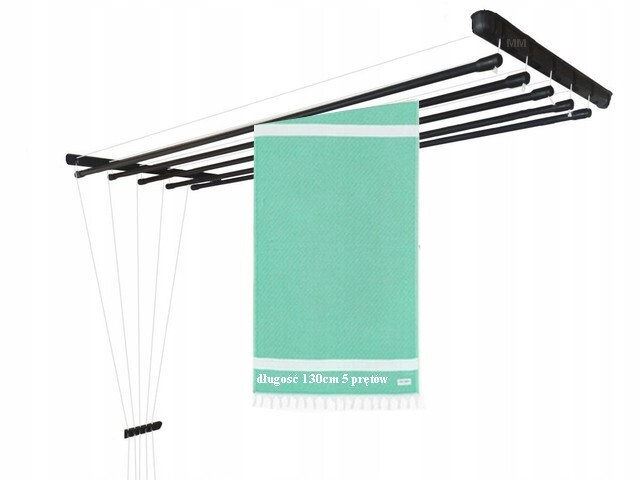 Sušák délka 130 cm 5 tyčí černá