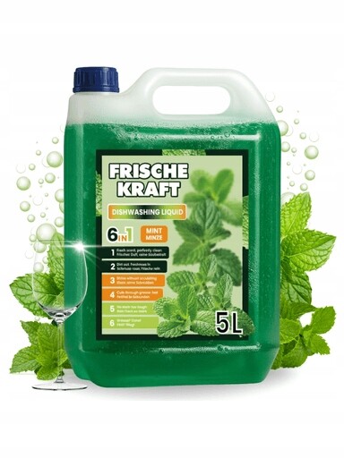 3X Frische Kraft 6v1 Tekutý prostředek na mytí nádobí Mátový 5 l