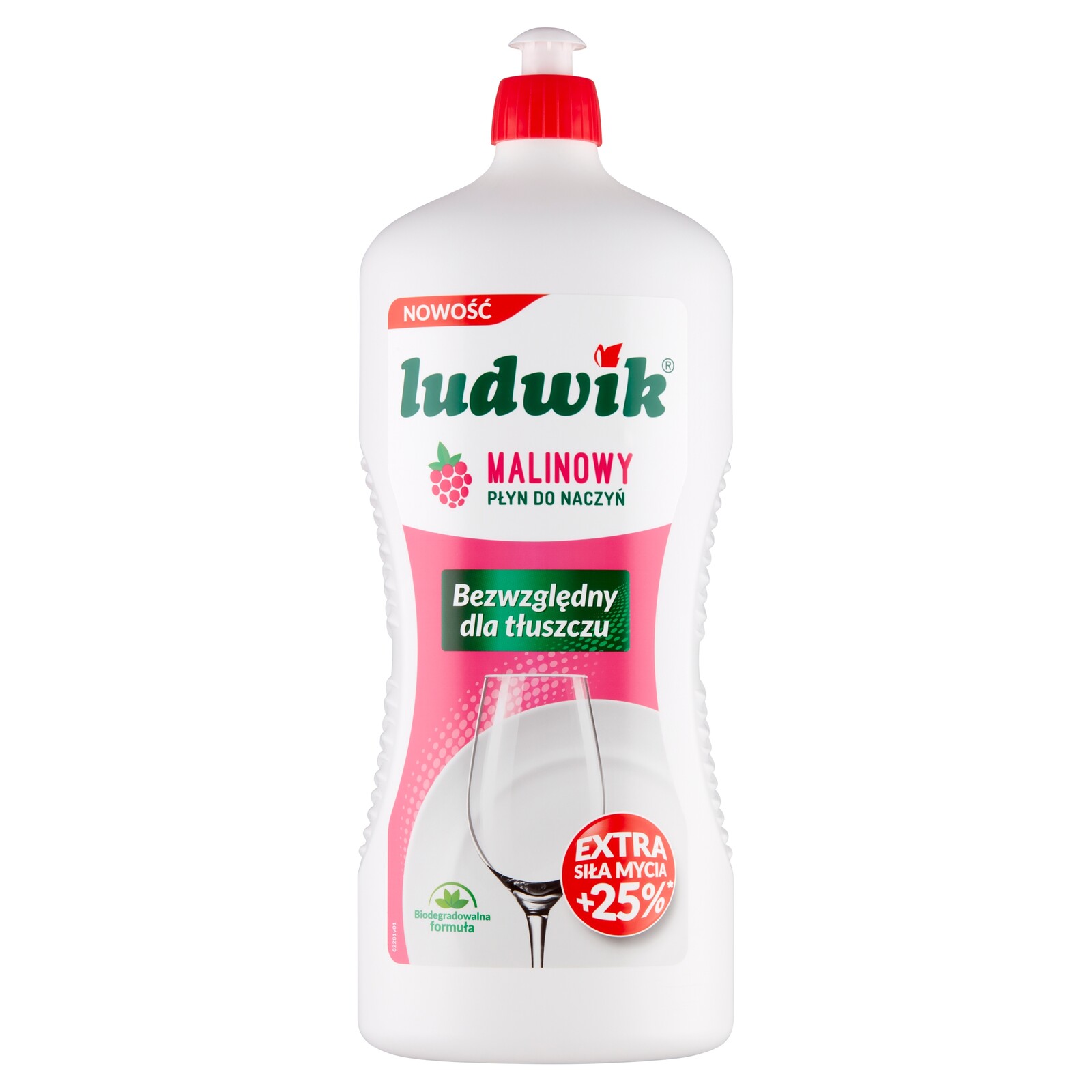 4x Ludwik, Tekutý prostředek na nádobí, malinový, 1350 ml