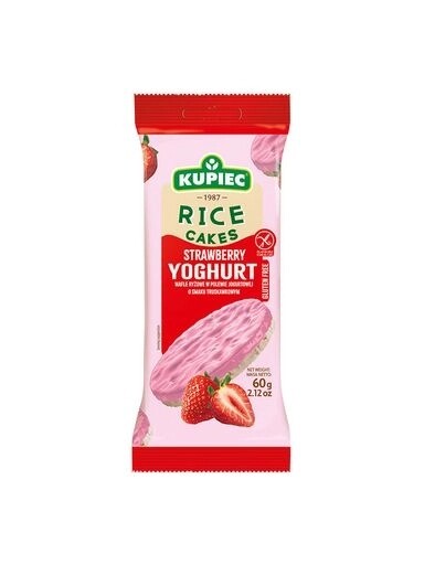 10 x Rýžové oplatky v jogurtové polevě s jahodovou příchutí 60 g