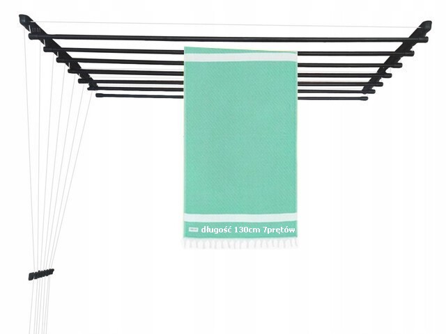 Sušák Na Prádlo Koupelna Balkon délka 130 cm 7 pr Černá