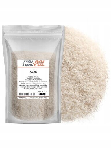 2X Agar 200g Přírodní želatina, zahušťovadlo z rostlinných řas, kvalita Kol-Pol