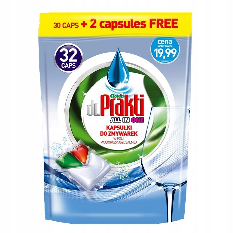 4X Dr Prakti Tablety Do Myčky Kapsle All In One odstraní 32 ks