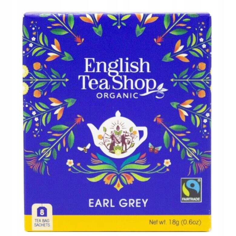 6 x Čaj Černý Earl Grey Organický English Tea Shop 8 ks