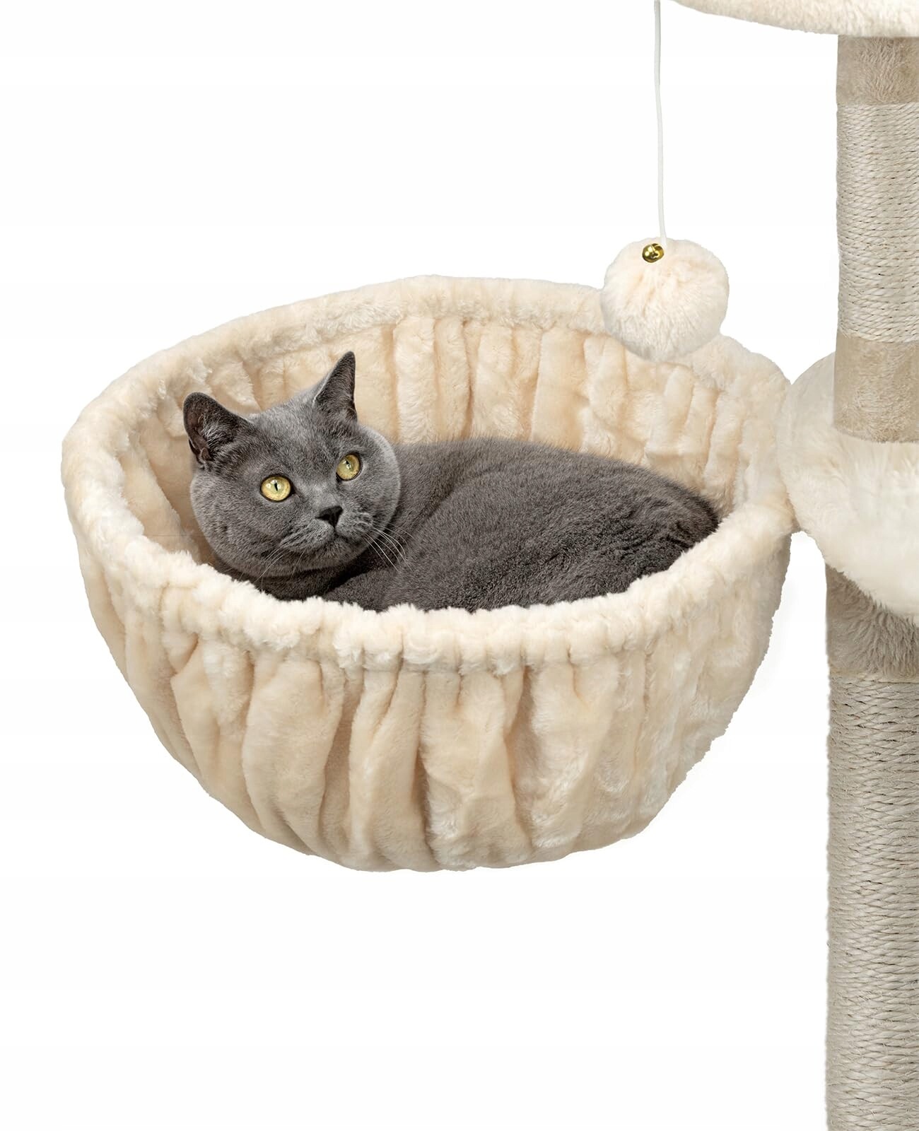 Houpací síť Lionto béžová kulatý 40 cm x 40 cm