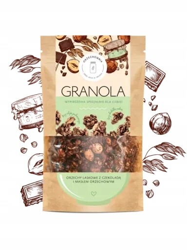 2x Granola lískové ořechy s čokoládou a arašídovým máslem 320 g