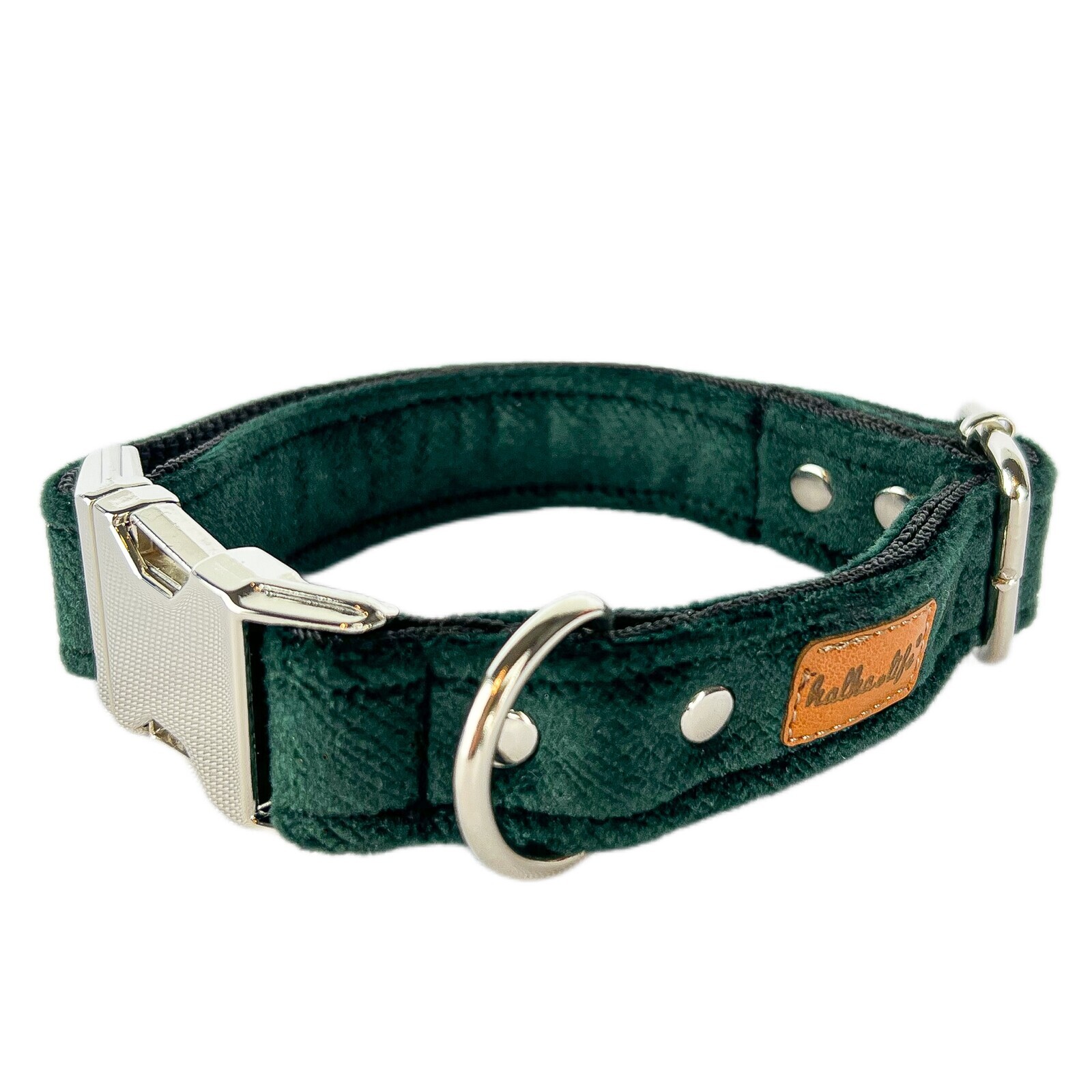 Obojek Pro Psa, Velurový, Dvouvrstvý, Lahvově Zeleň, S