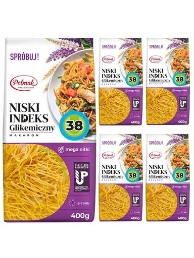 1X Polmak Těstoviny nudličky – nízký glykemický index 5 x 400 g