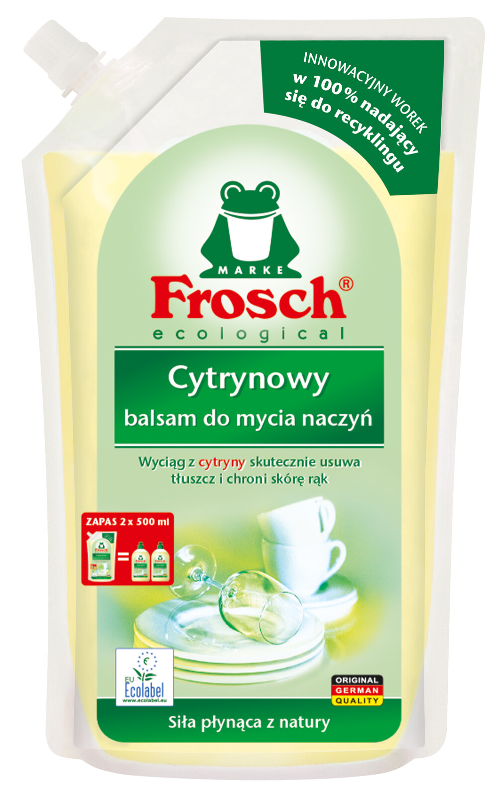3x Frosch Ekologický citronový balzám na mytí nádobí Náhradní náplň 1000 ml