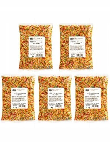 Cukrový posyp na zmrzlinu a dorty Tyčinky, sada 5 x 1 kg