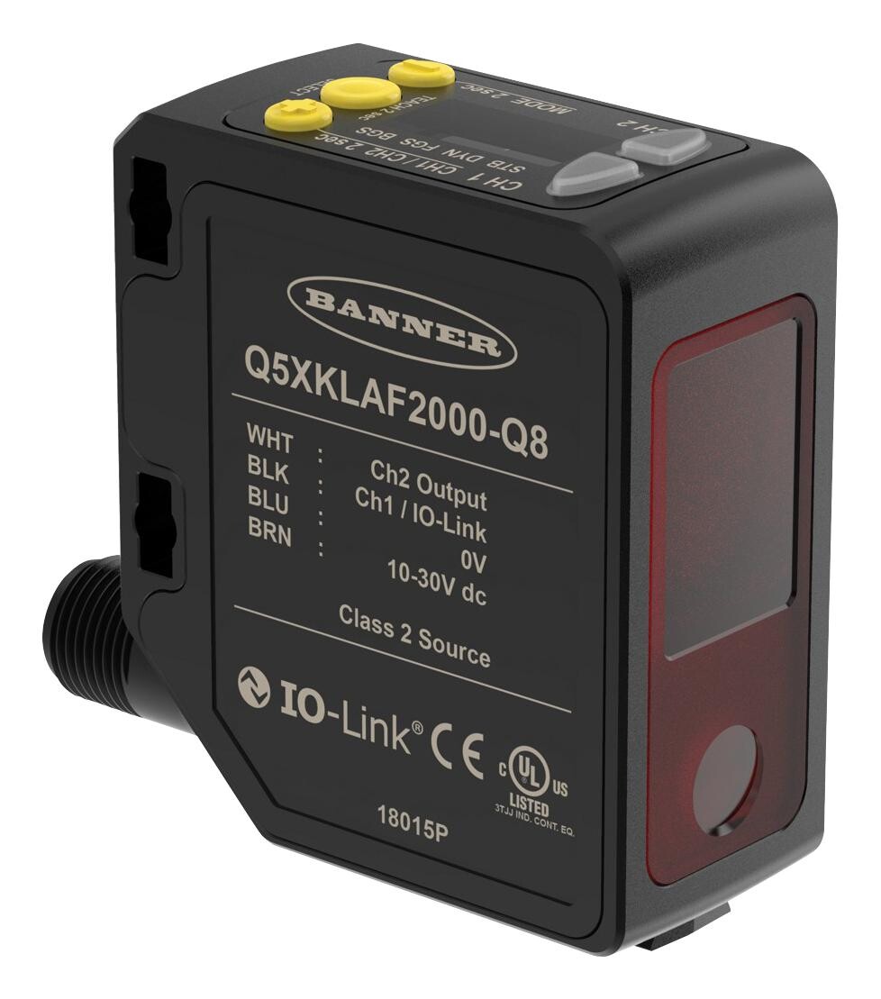 Banner Engineering Q5Xklaf2000-Q8. Photo Sensor, 2M, Npn/pnp, M12 Conn