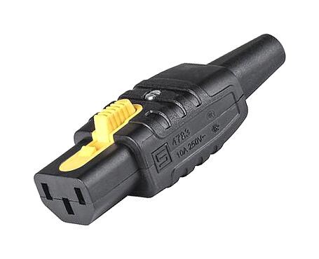 Schurter 3-122-074 Iec Conn C13, 10A, 250Vac, Screw, Cable