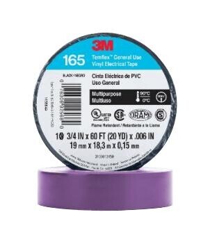 3M 165Pr4A Tape, Pvc, 19Mm X 18M, Purple