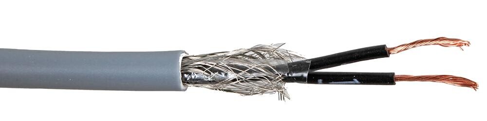 Pro Elec Pelb0884 Shld Flex Cable, 2Cond, 1.50Mm2, 50M