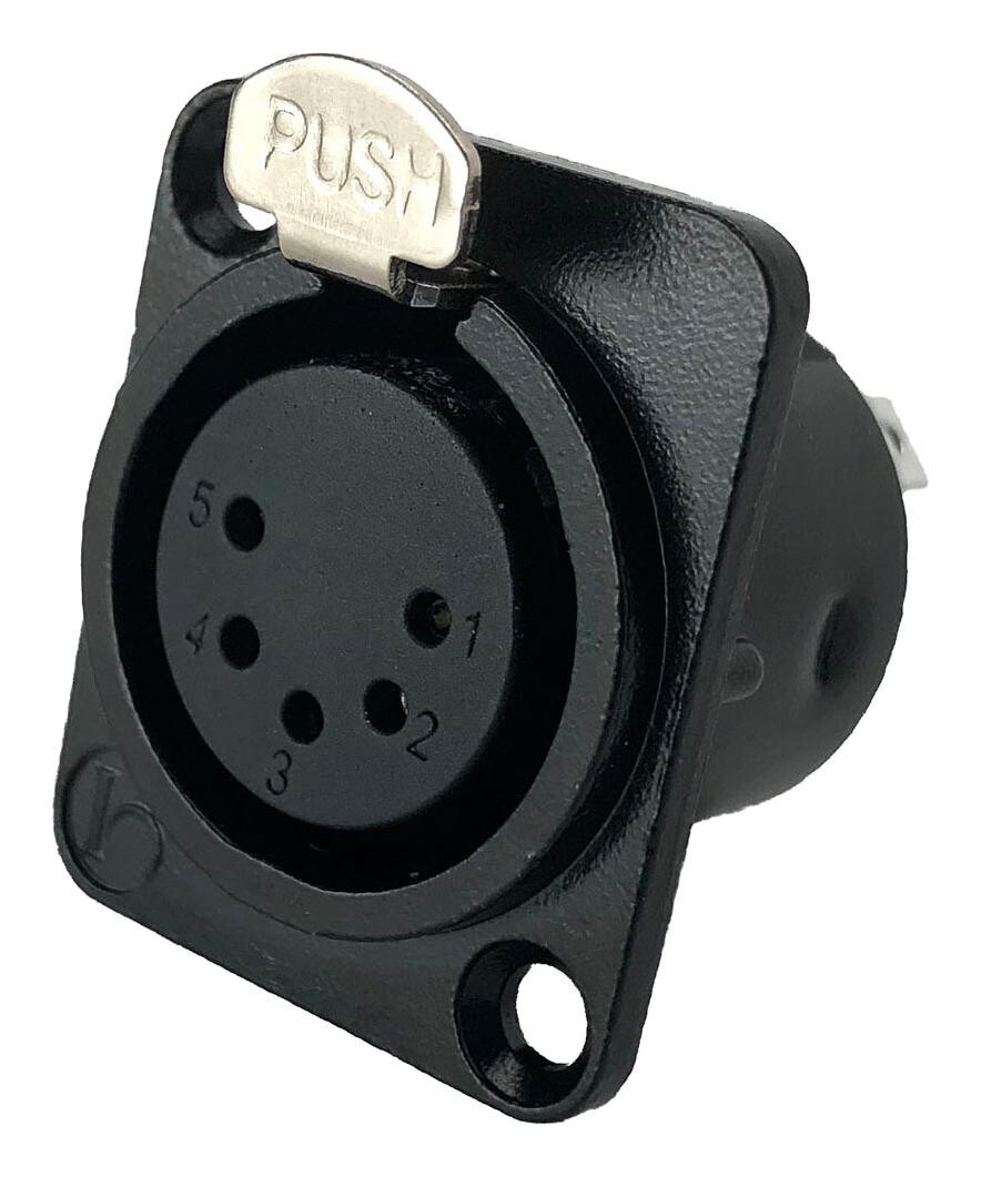 Io Audio Technologies Io-Xlr5-F-Bk-Jl Xlr Connector, Jack, 5Pos, Panel