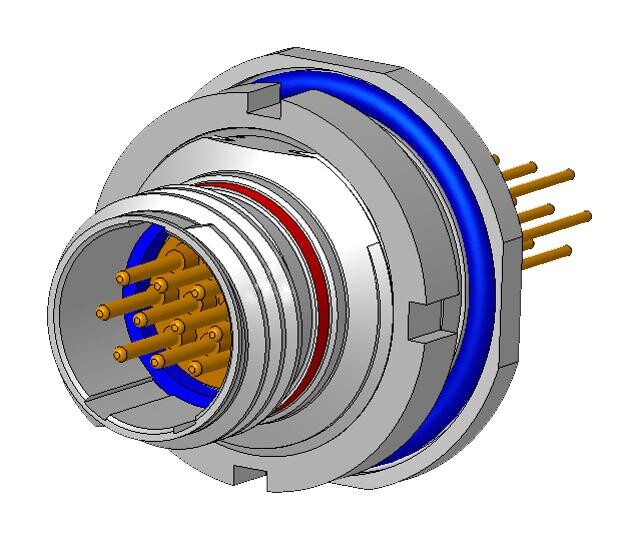 Amphenol Aerospace 2M801-038-07Mt7-10Pa Circular Connector, Rcpt, 10Pos, Jam Nut