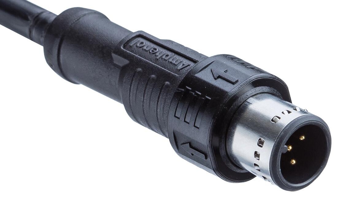 Amphenol Ltw M12B-05Bmmm-Pl8D10 Sensor Cord, 5P M12B Plug-Free End, 10M